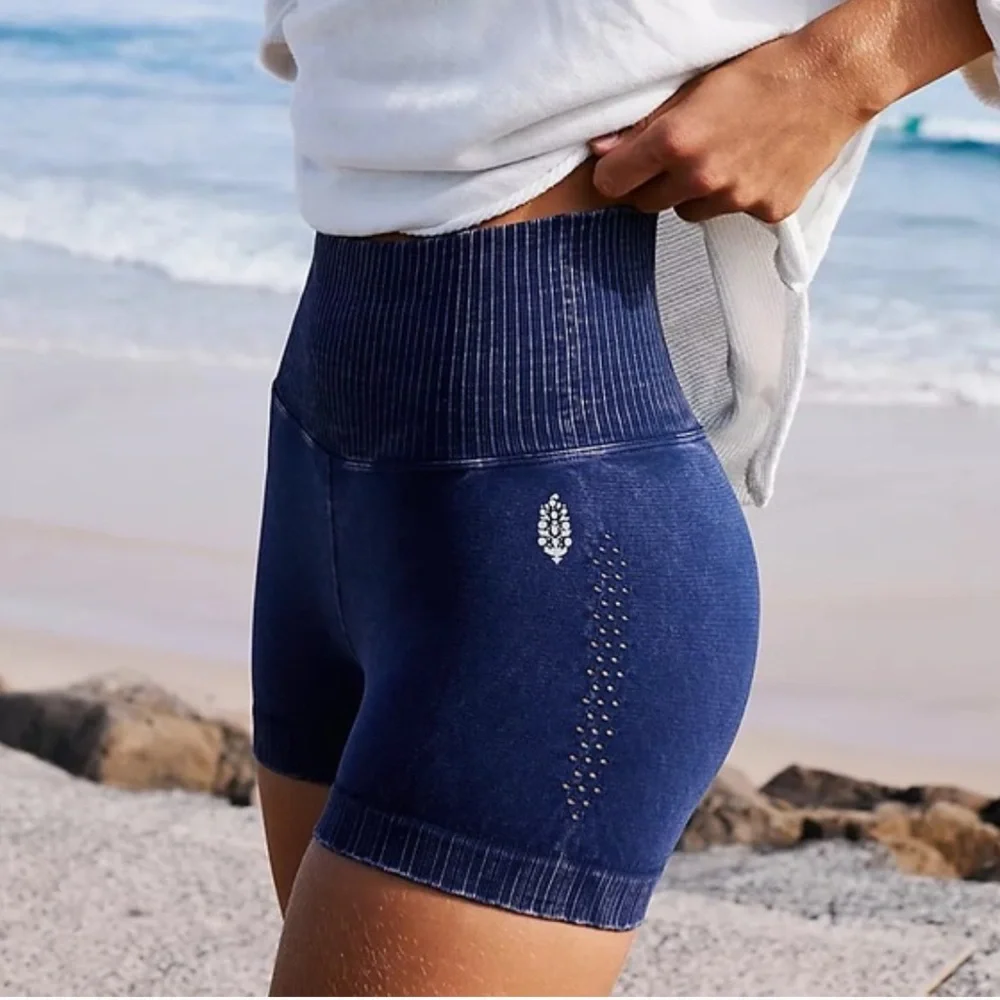 FP Movement by Free People Indigo Bike Shorts - Picture 1 of 9